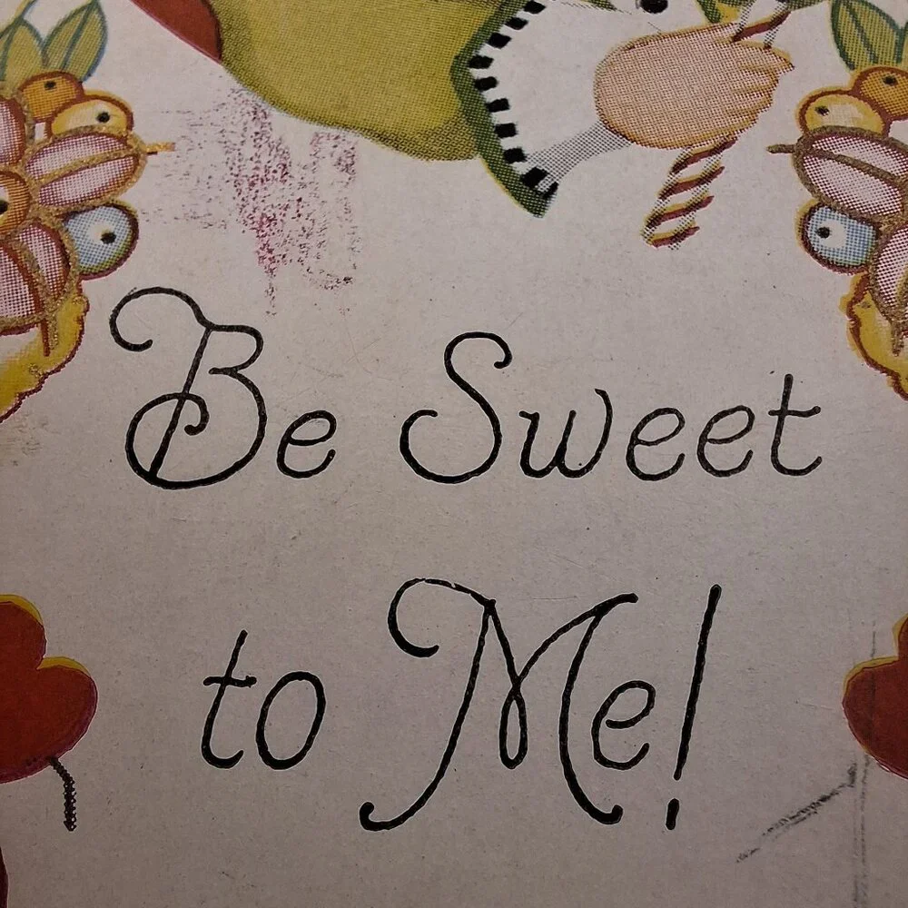Vintage Carrington‎ Co Be Sweet To Me Valentines Day Postcard Red Heart Design